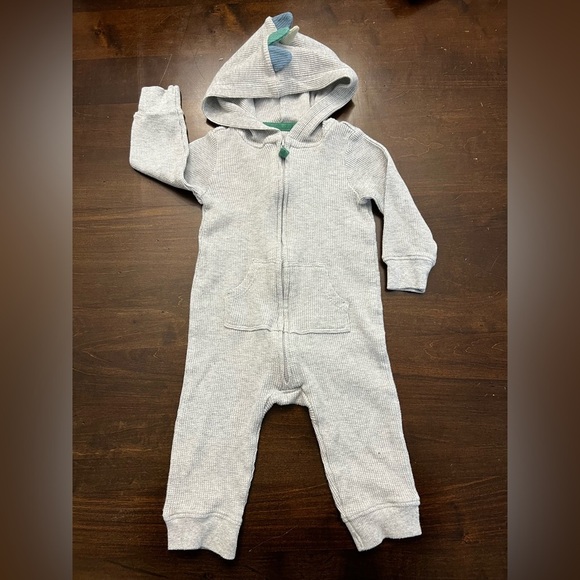Carter’s 9M zip up one piece long sleeve dinosaur jumpsuit infant baby toddler - Picture 2 of 6